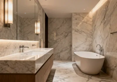 Caesarstone bathroom vanity quartz surface