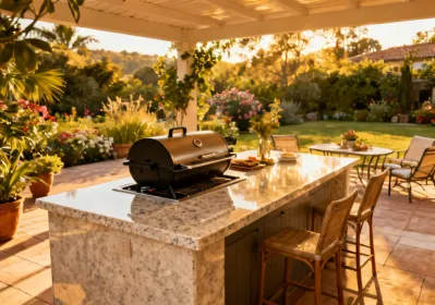 Caesarstone outdoor quartz countertop on terrace