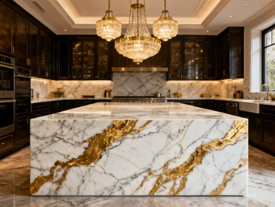 Caesarstone Calacatta Nuvo quartz with veining